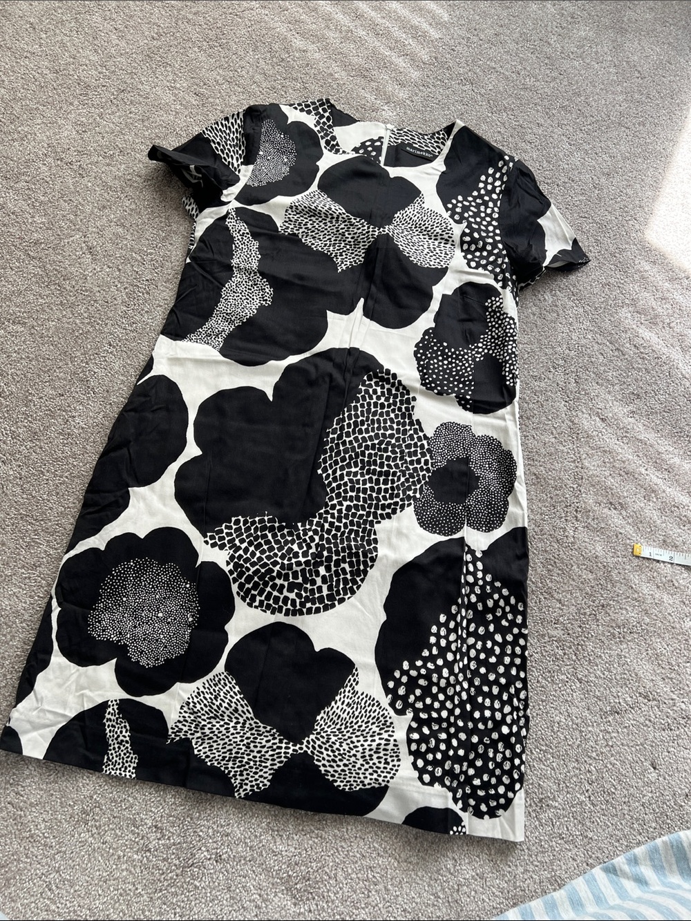 Marimekko Black & White Floral Shift Dress